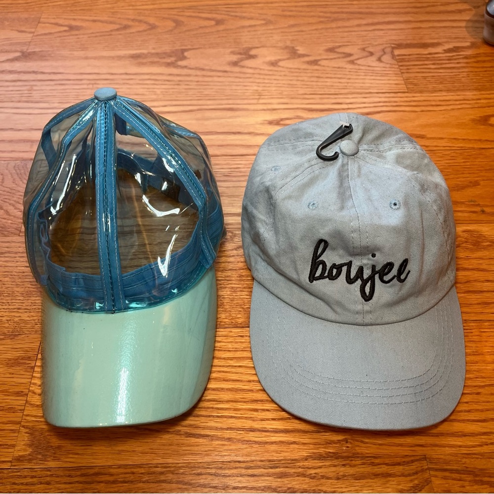 Light Blue Baseball Cap Lot of 2 Hats